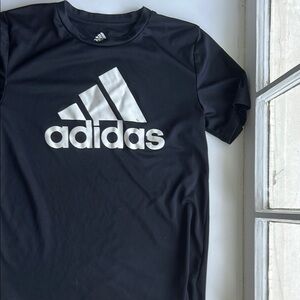 Adidas Kids Tee in Black with White Logo